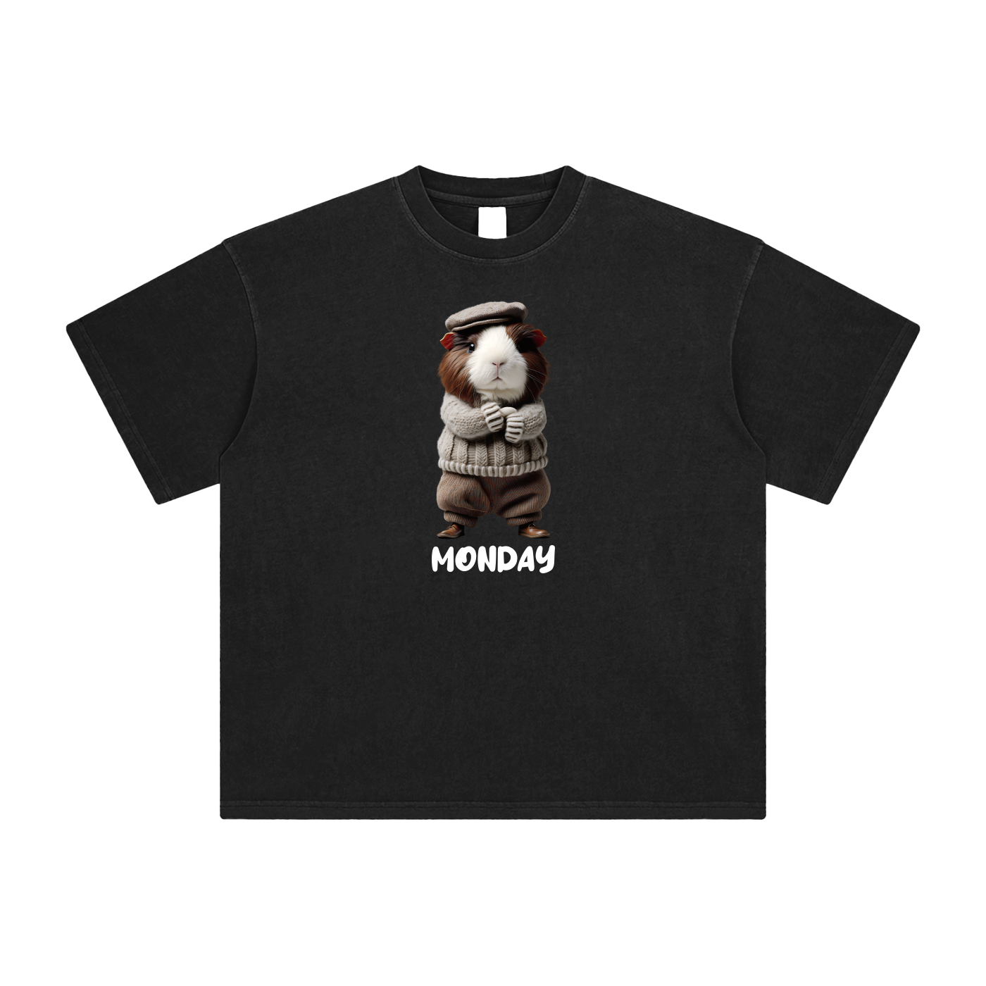 Monday - Enzyme Washed T-Shirt (Black) - 250 GSM